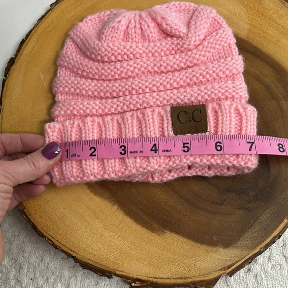 C.C Kids Pink Knit Beanie - Picture 4 of 5
